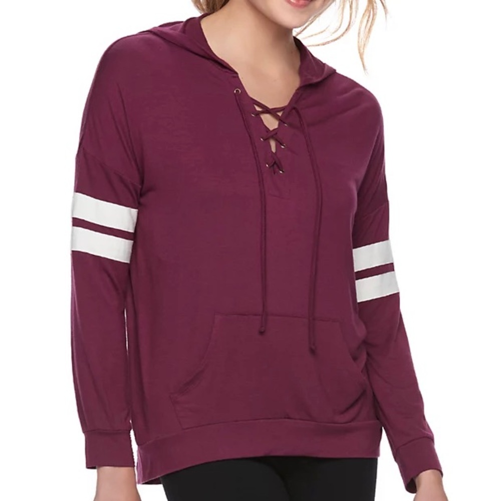 Pink Republic Plum Criss-Cross Hoodie